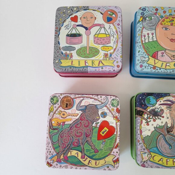 The Zodiac Collection Pre De Provence Tins 3.5 oz Set of 6 WITHOUT SOAP - Picture 2 of 10